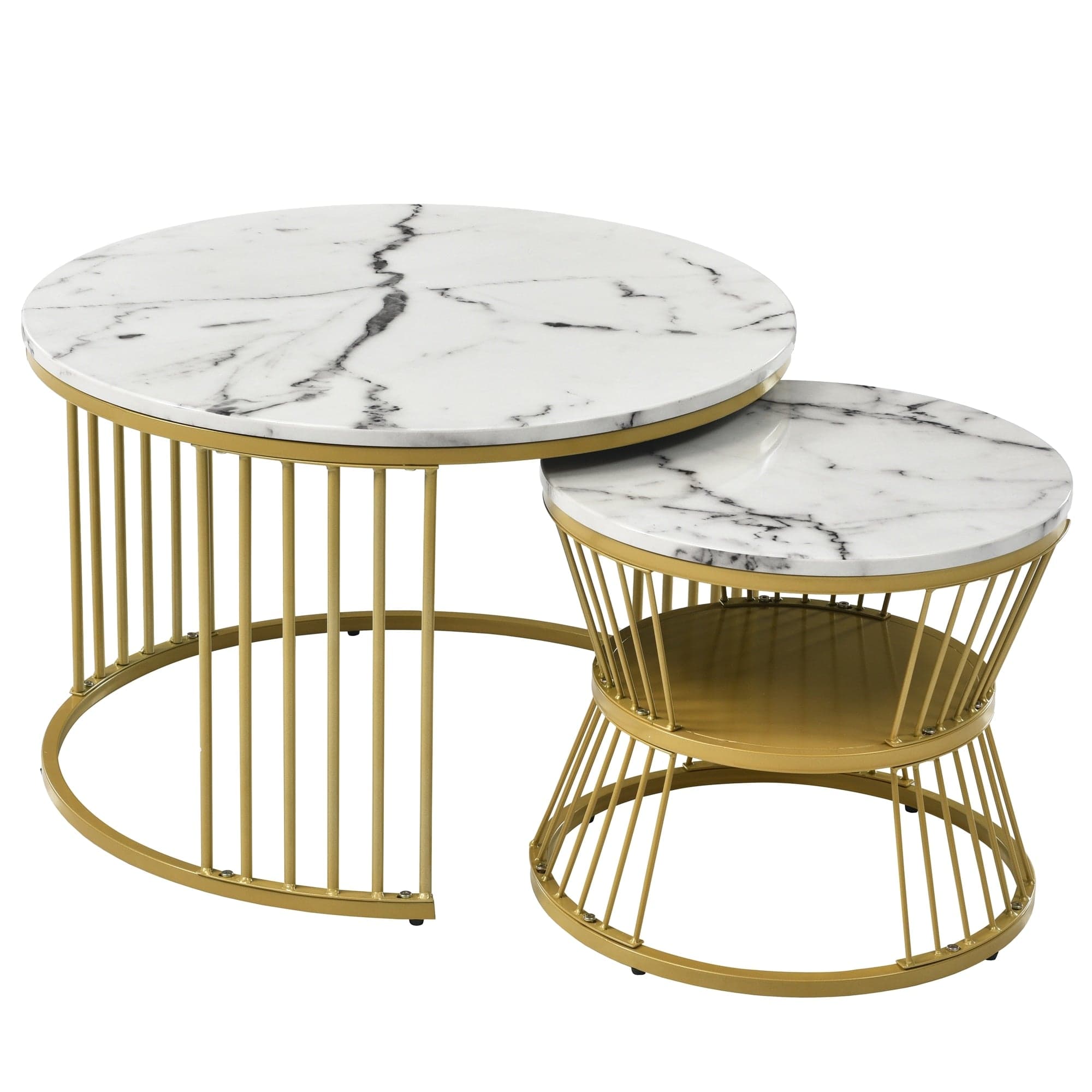 Table basse ronde doré