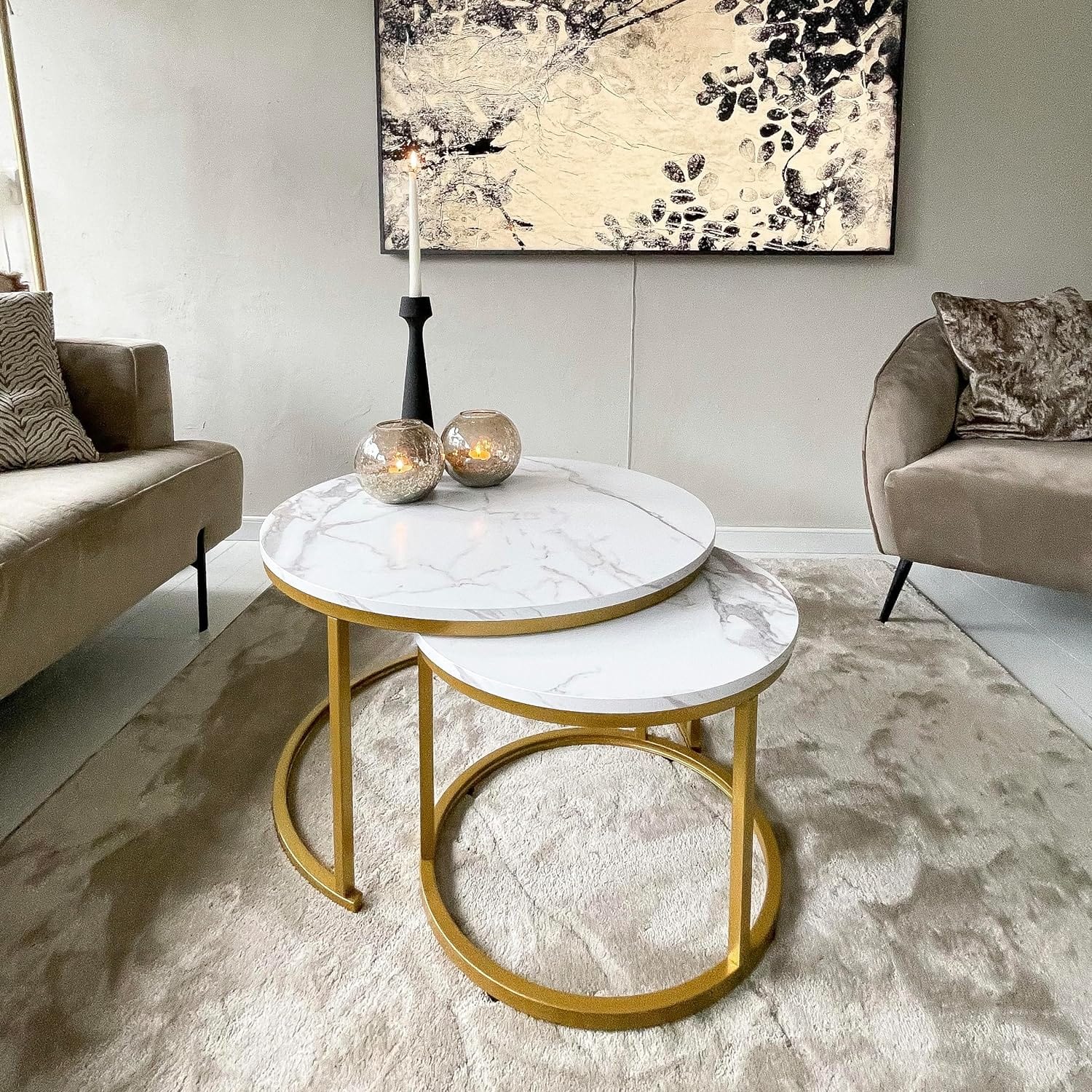 Table basse ronde en marbre