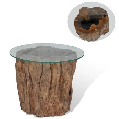 Table basse ronde en teck