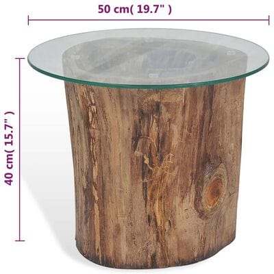 Table basse ronde en teck