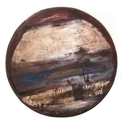 Table basse ronde metal et bois