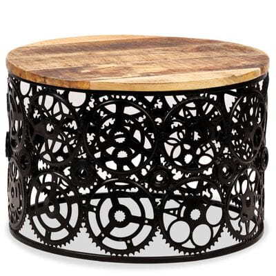 Table basse ronde metal noir