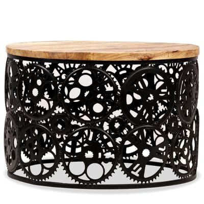 Table basse ronde metal noir