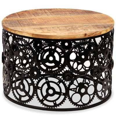 Table basse ronde metal noir
