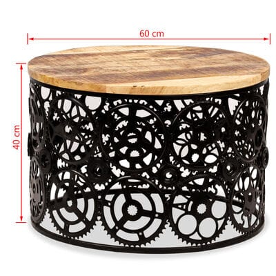 Table basse ronde metal noir