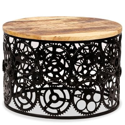 Table basse ronde metal noir