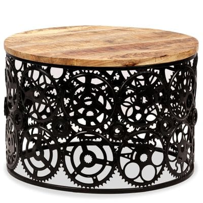Table basse ronde metal noir