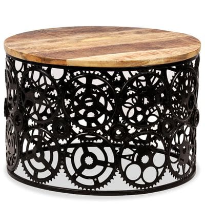Table basse ronde metal noir