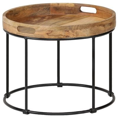 Table basse ronde noir metal