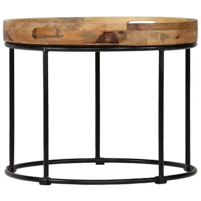 Table basse ronde noir metal