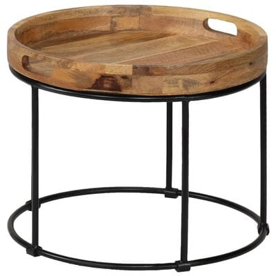Table basse ronde noir metal