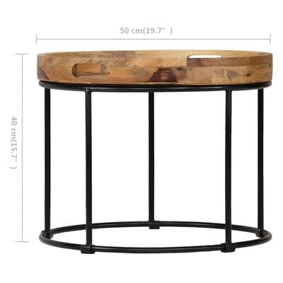 Table basse ronde noir metal