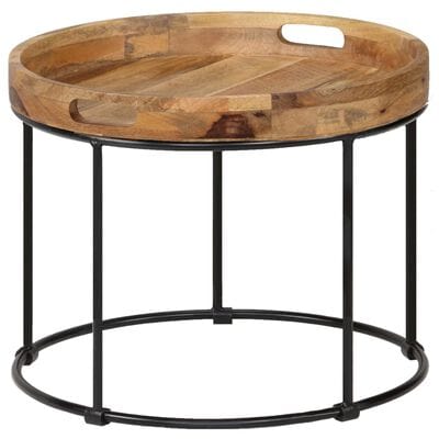 Table basse ronde noir metal