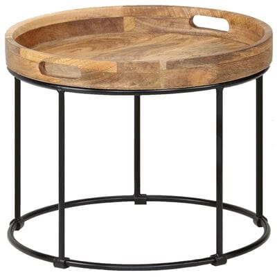 Table basse ronde noir metal