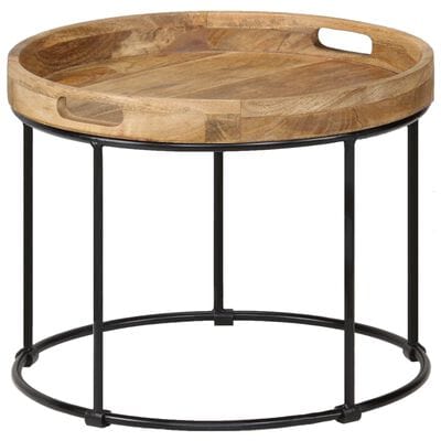 Table basse ronde noir metal