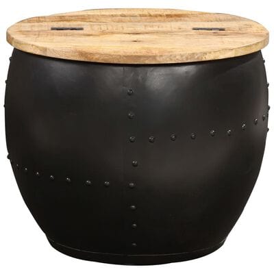 Table basse ronde noire metal