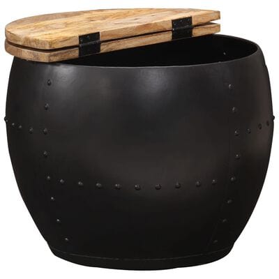 Table basse ronde noire metal