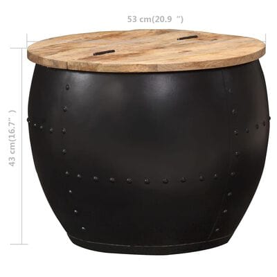 Table basse ronde noire metal