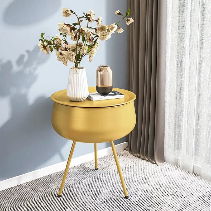 Table basse ronde or