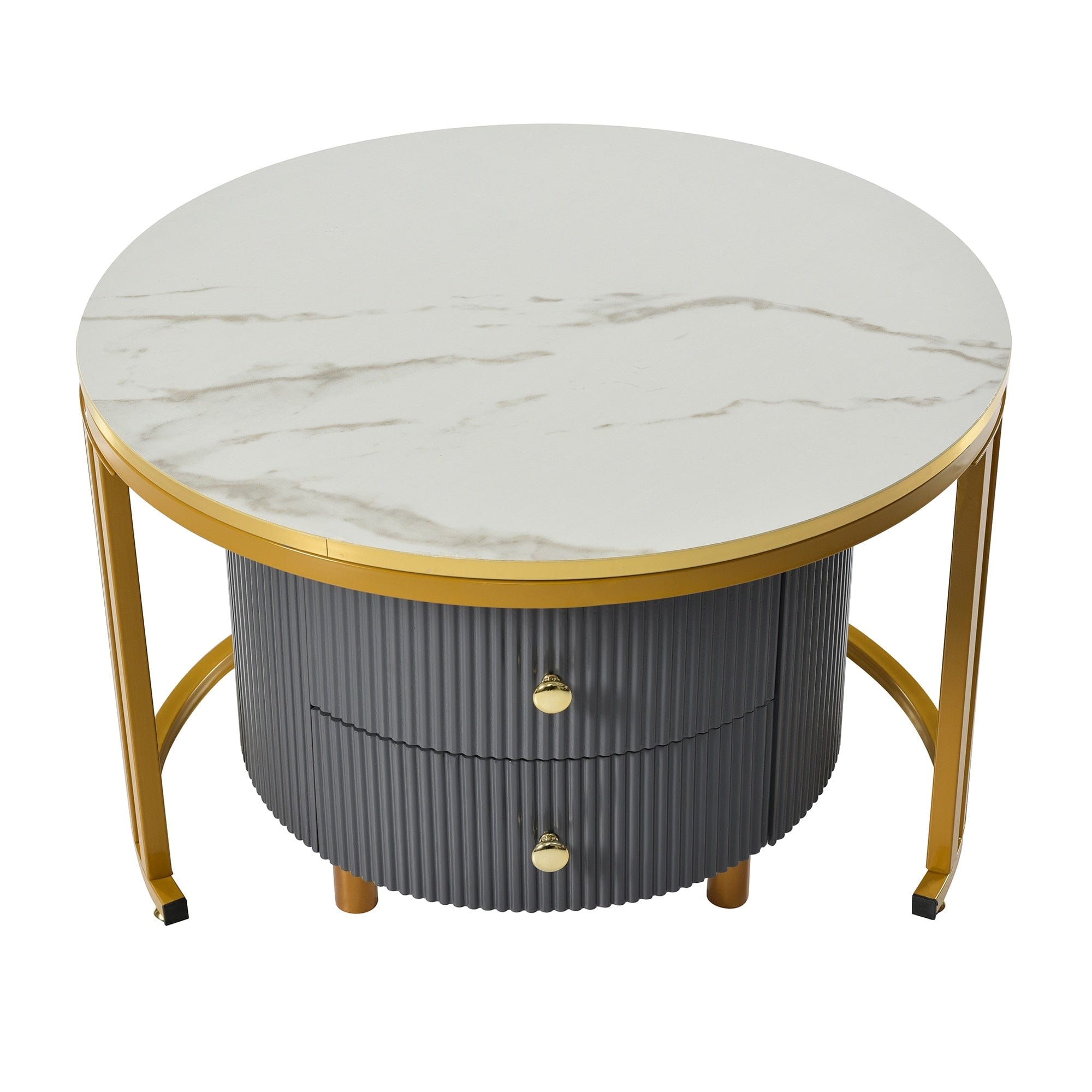 Table basse ronde rangement