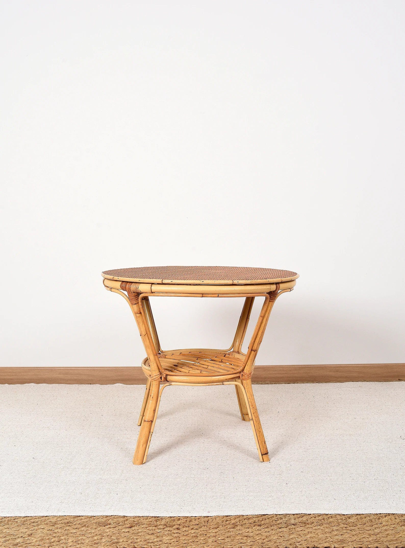 Table basse ronde rotin