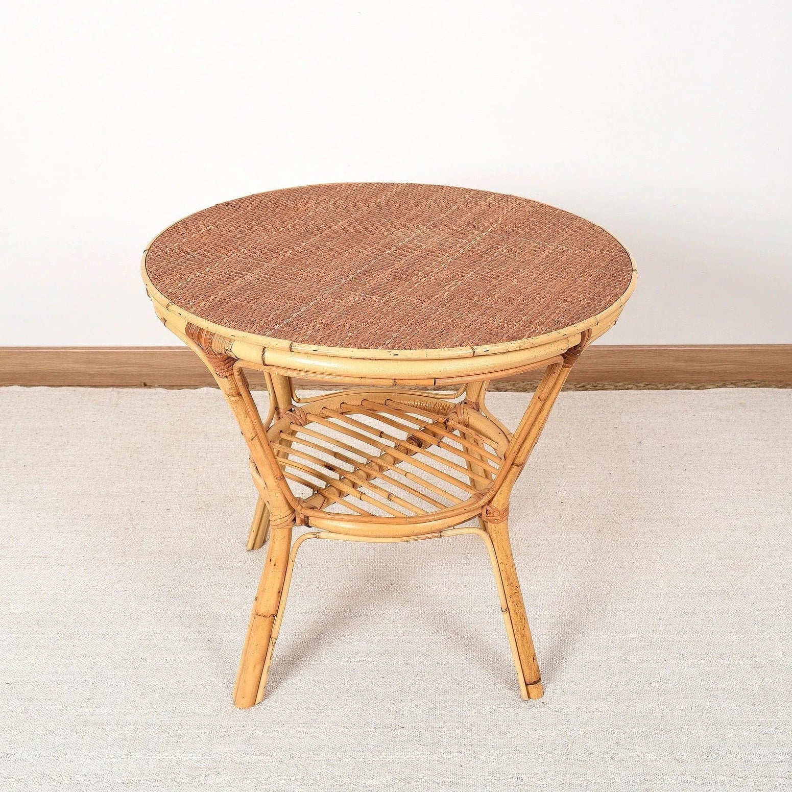 Table basse ronde rotin