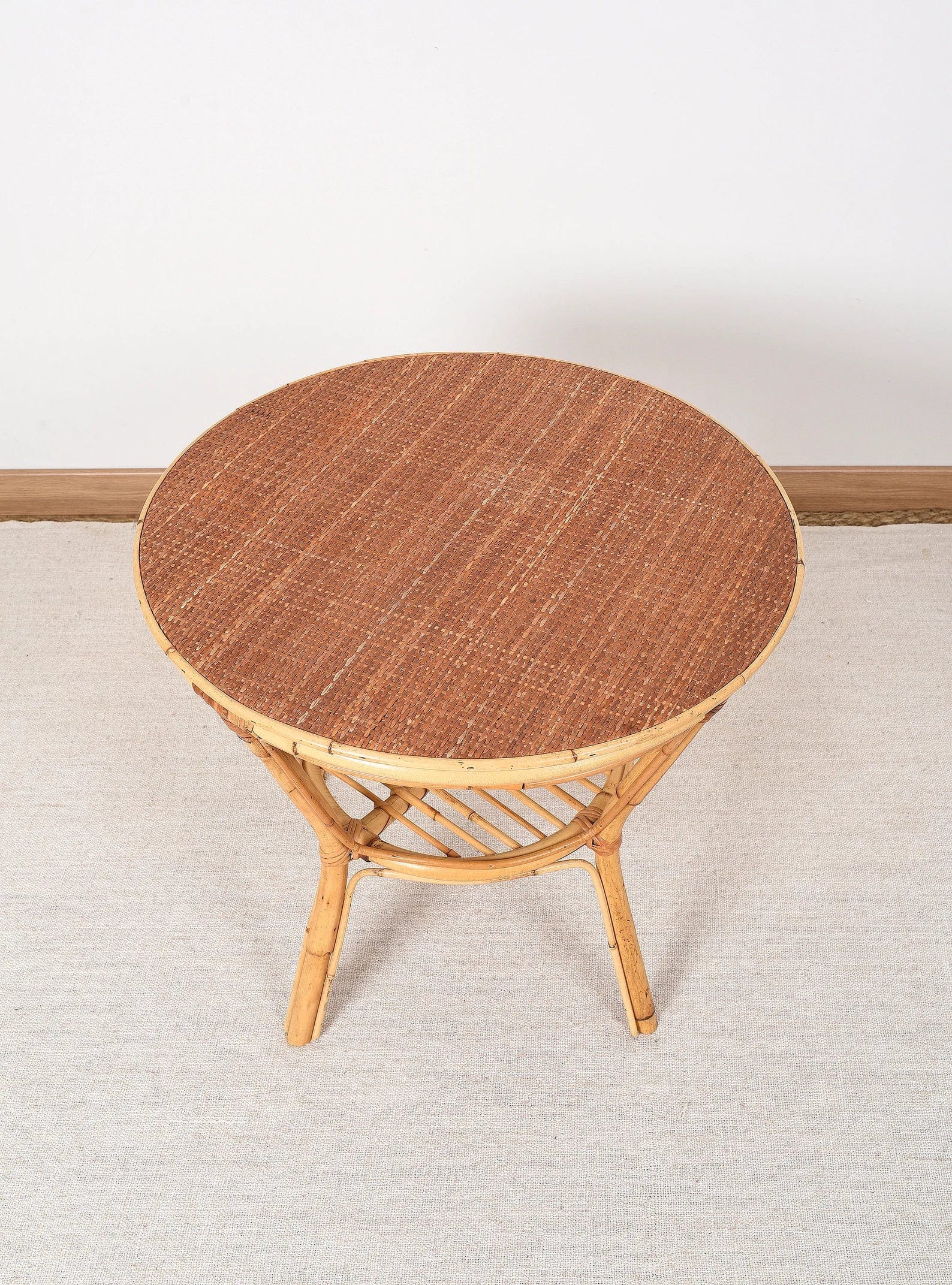 Table basse ronde rotin