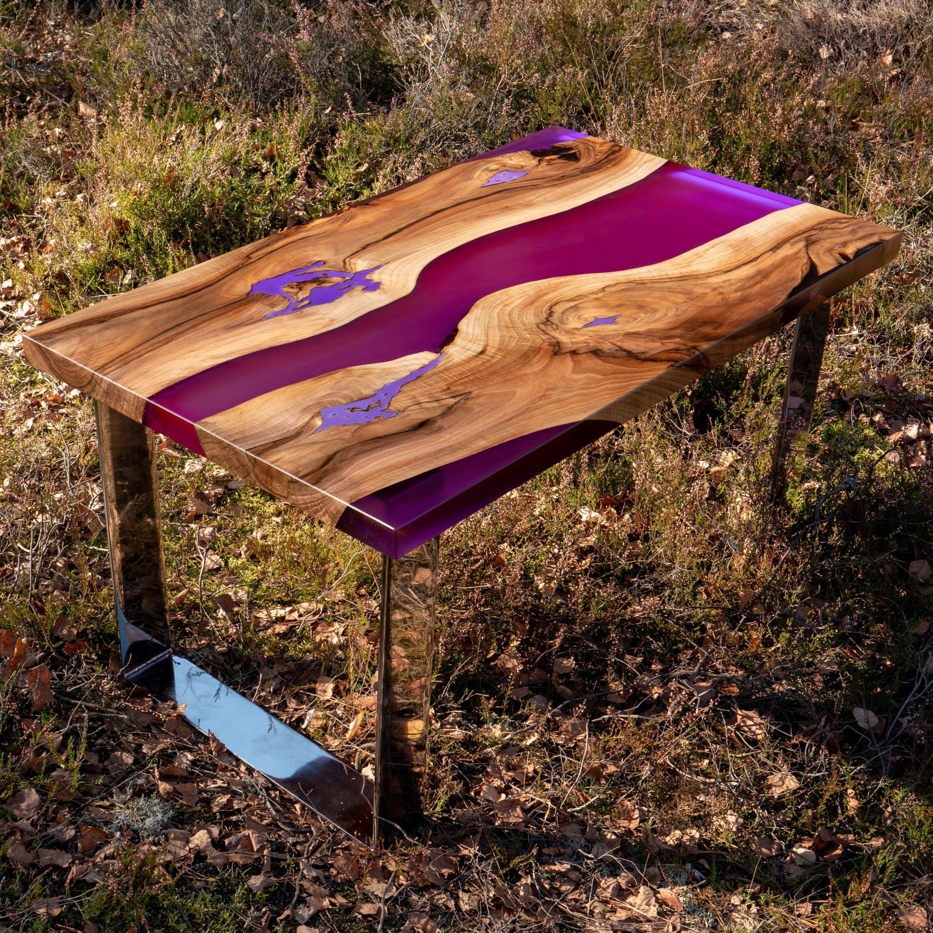 Table bois et époxy