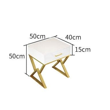 Table de chevet blanc et bois