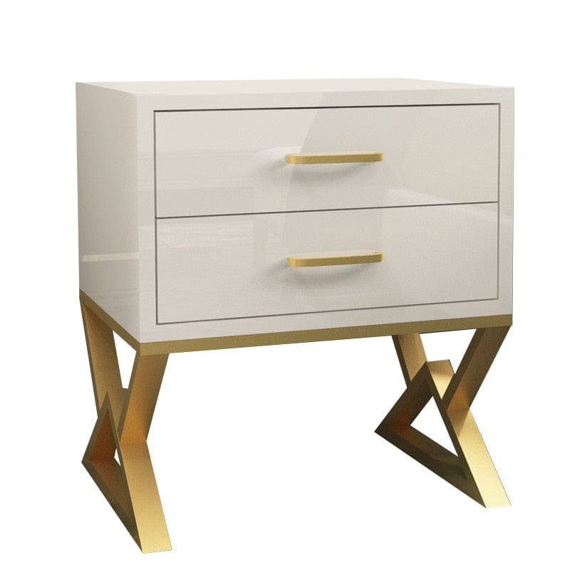 Table de chevet blanc et bois