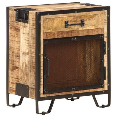 Table de chevet bois foncé