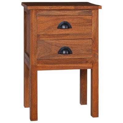 Table de chevet bois foncé
