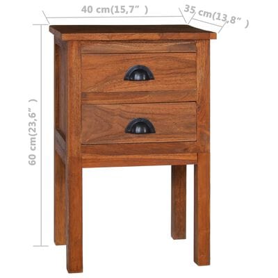 Table de chevet bois foncé