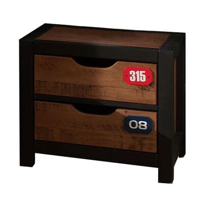 Table de chevet bois metal