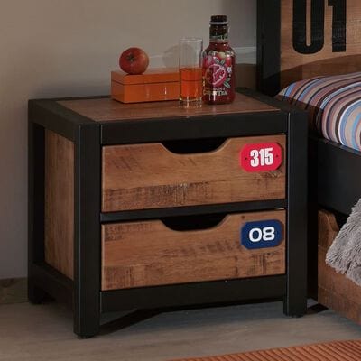 Table de chevet bois metal