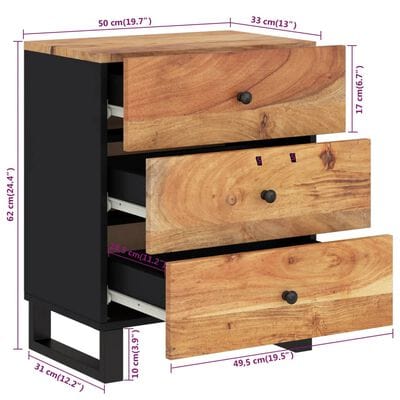 Table de chevet bois naturel clair