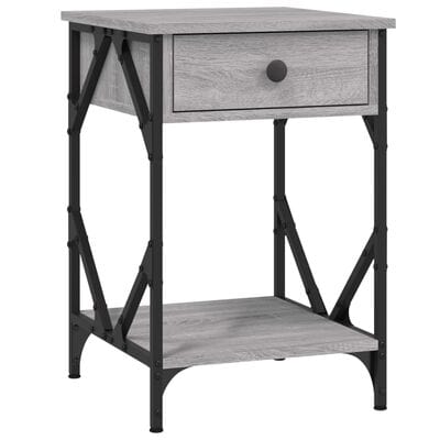 Table de chevet metal gris