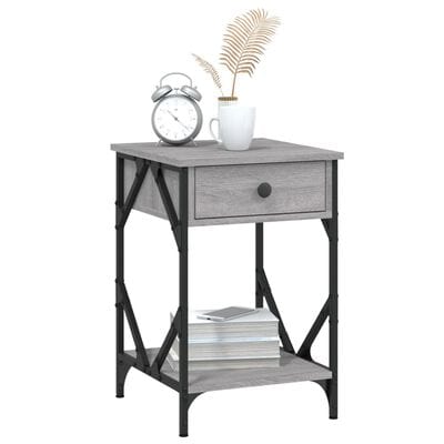 Table de chevet metal gris