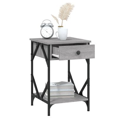 Table de chevet metal gris