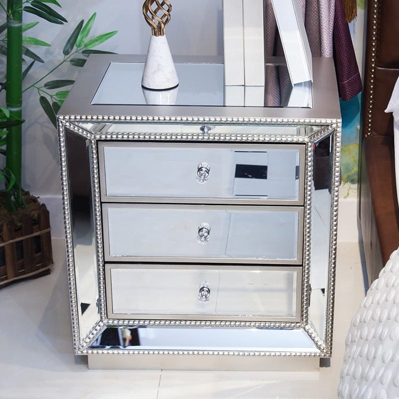 Table de chevet miroir