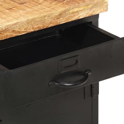 Table de nuit bois et noir