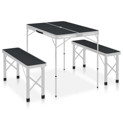 Table d'appoint Pliante Métal Verre Jardin Balcon Camping 45x45x50cm Noir - ComfortXL Outdoor Living Table d'appoint Pliante Métal Verre Jardin Balcon Camping 45x45x50cm Noir - ComfortXL Outdoor Living