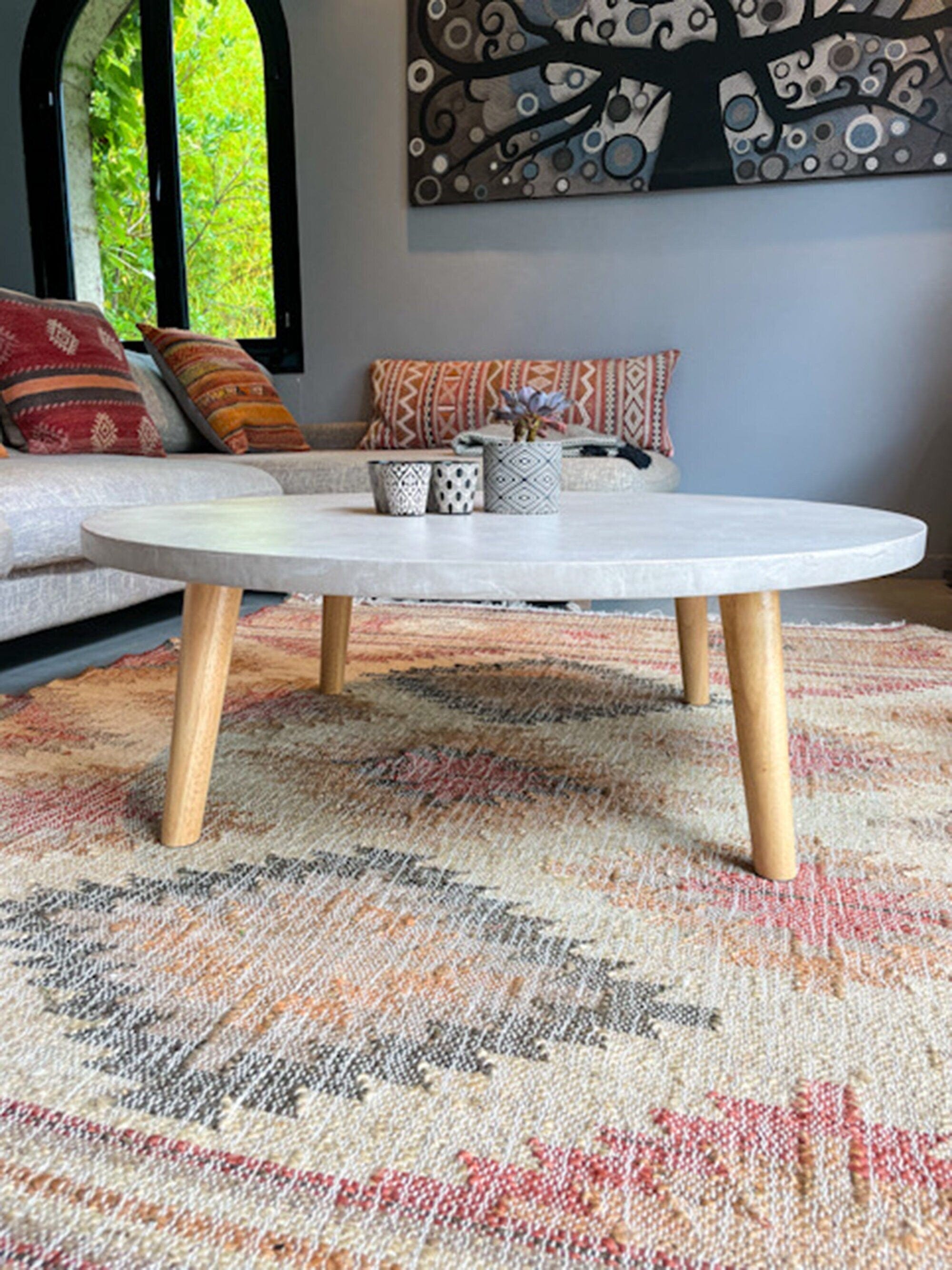 Table ronde béton ciré