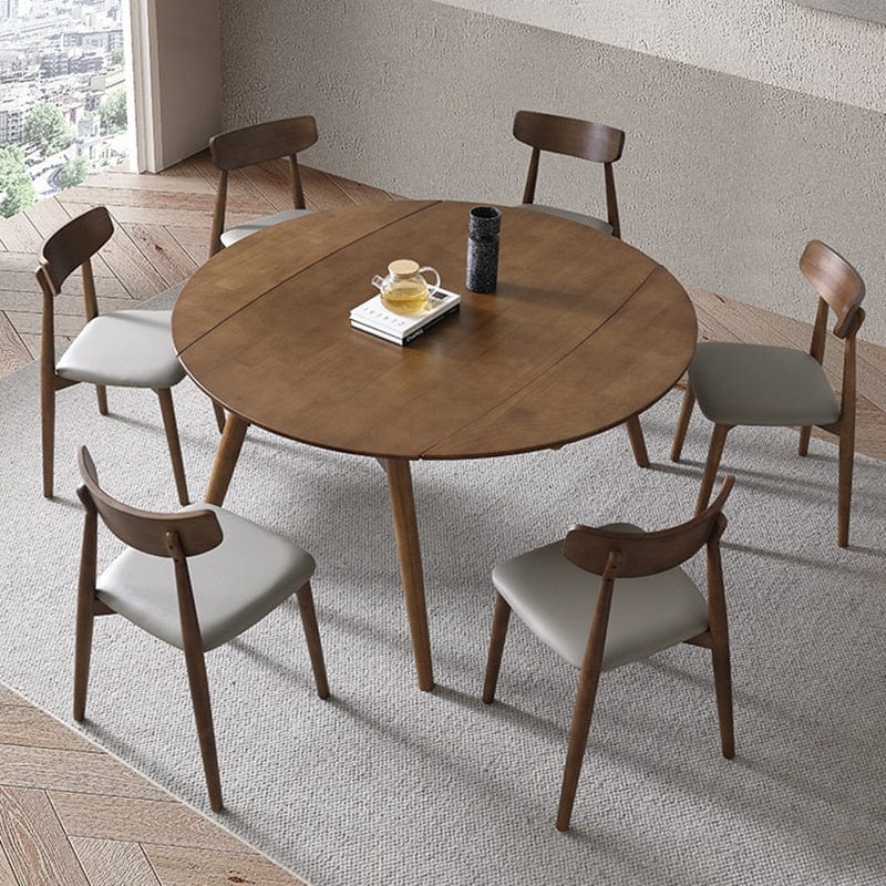 Table à manger ronde en bois teck naturel d120cm - Irun