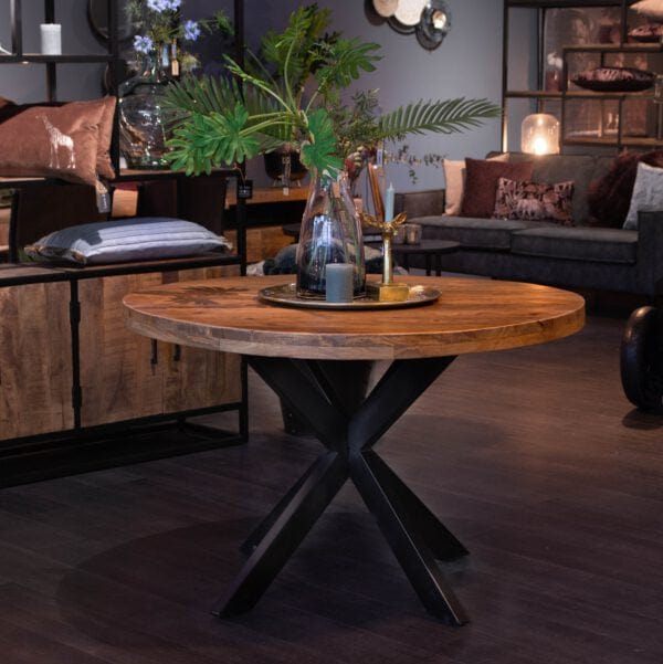 Table ronde en manguier