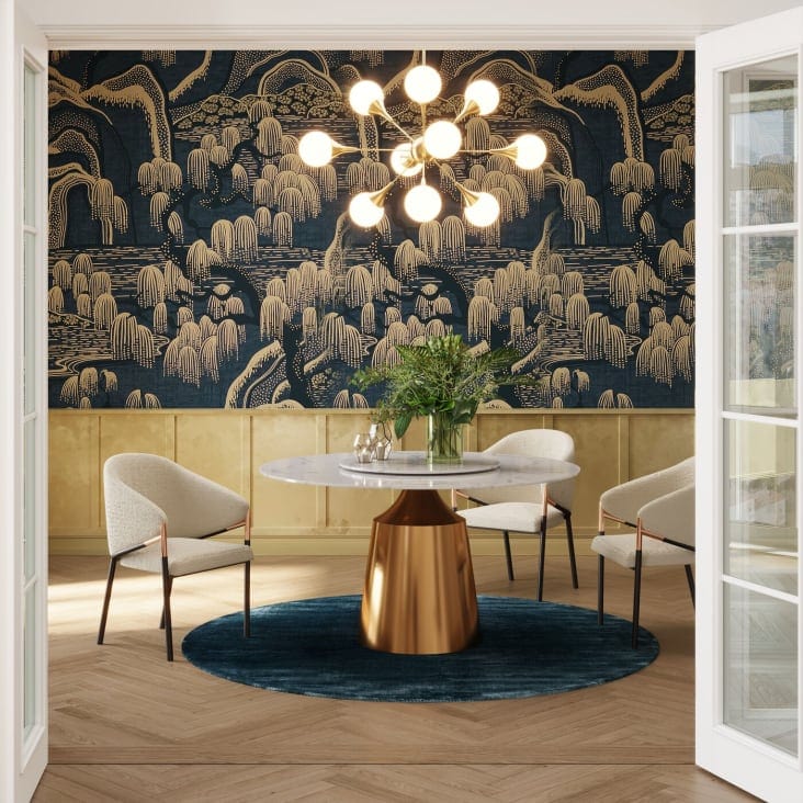 Table ronde marbre blanc