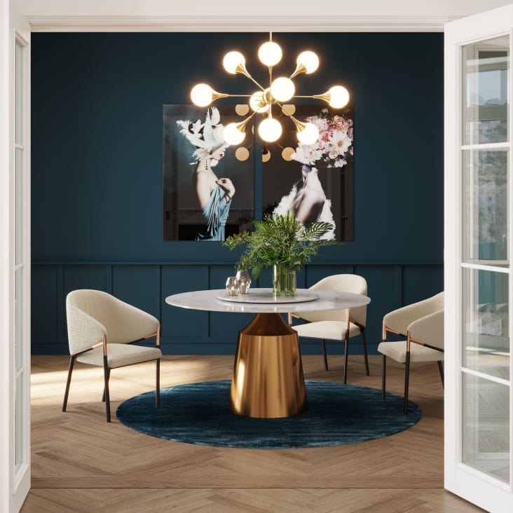 Table ronde marbre blanc