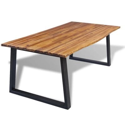 Table salle a manger bois et metal