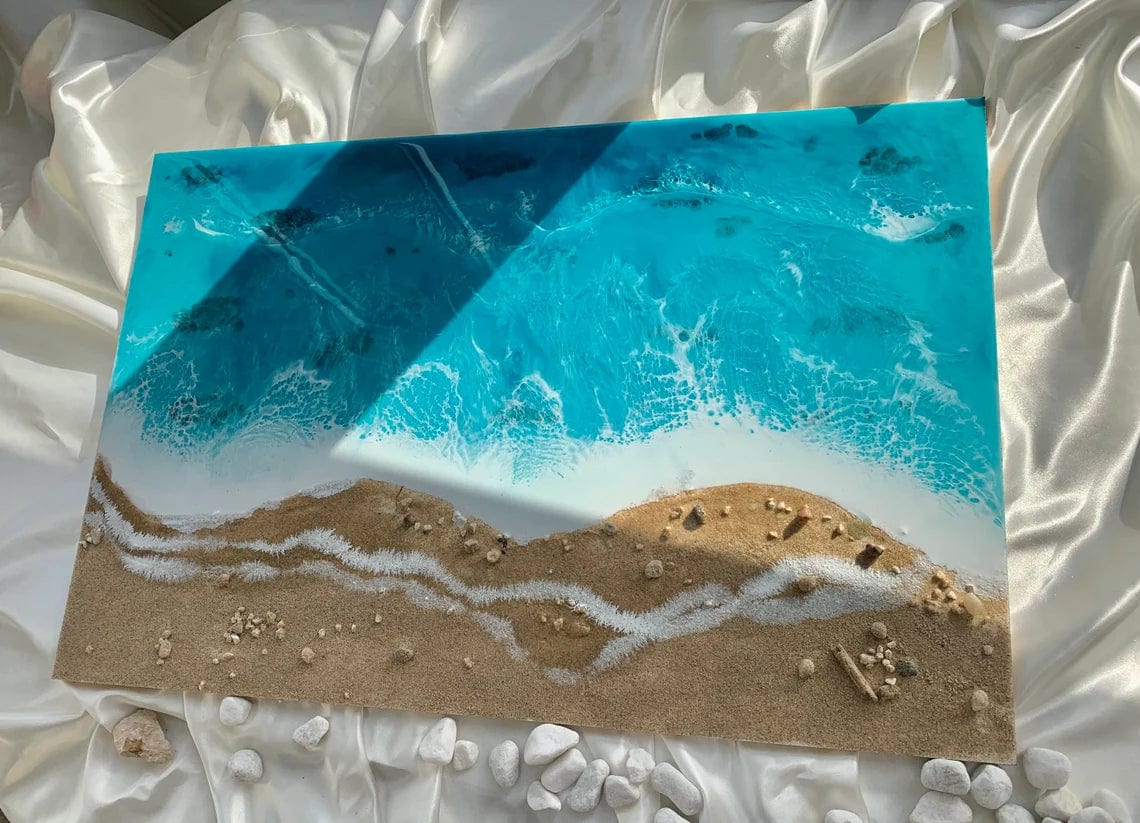 Art de résine de plage océanique