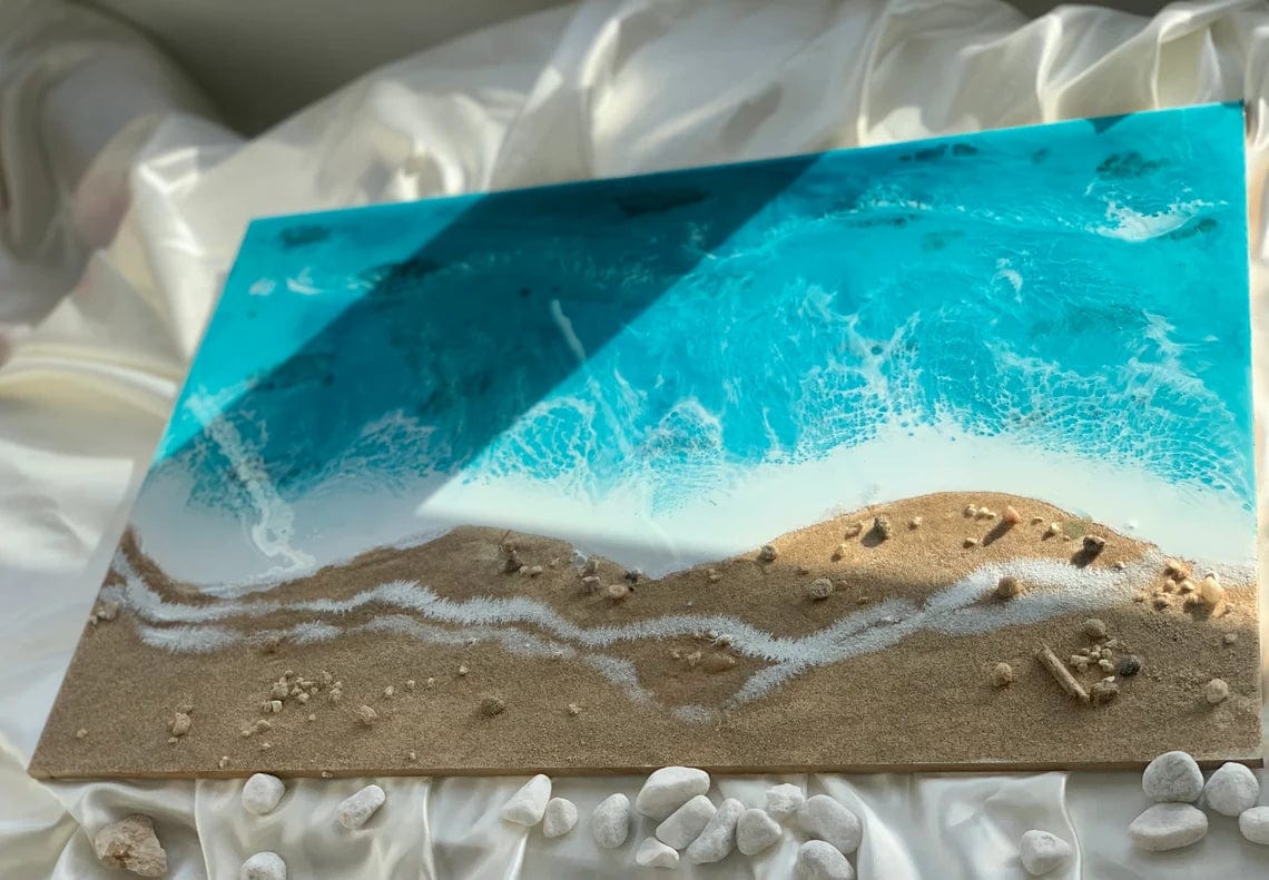 Art de résine de plage océanique